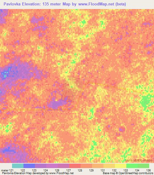 Pavlovka,Kazakhstan Elevation Map
