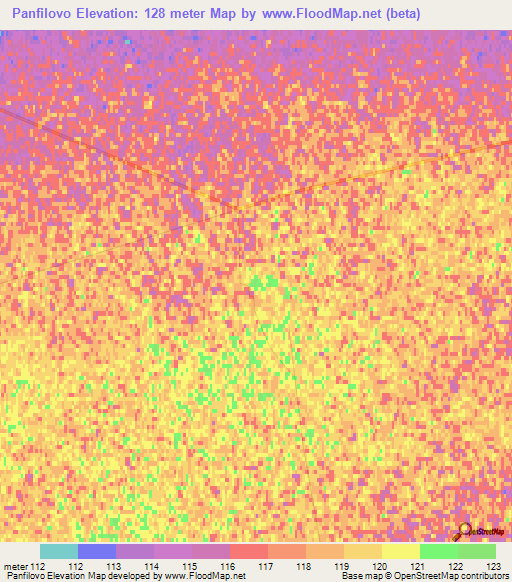 Panfilovo,Kazakhstan Elevation Map