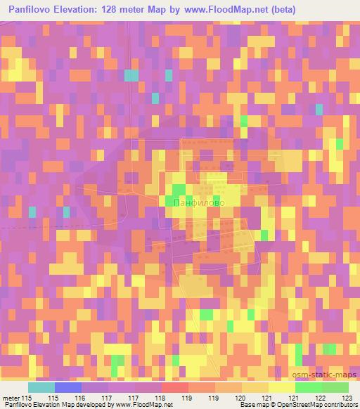 Panfilovo,Kazakhstan Elevation Map