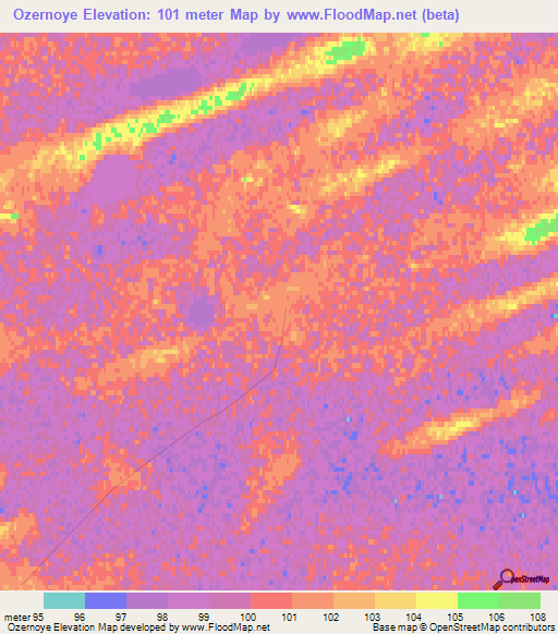 Ozernoye,Kazakhstan Elevation Map