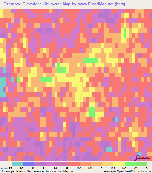 Ozernoye,Kazakhstan Elevation Map