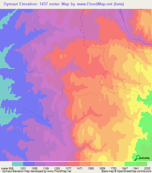 Oymaut,Kazakhstan Elevation Map