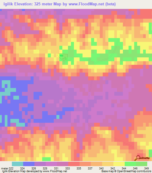 Igilik,Kazakhstan Elevation Map
