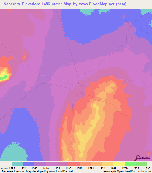 Naberera,Tanzania Elevation Map
