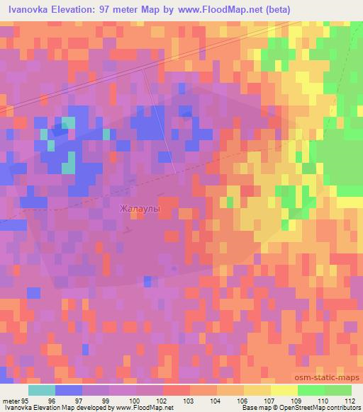 Ivanovka,Kazakhstan Elevation Map