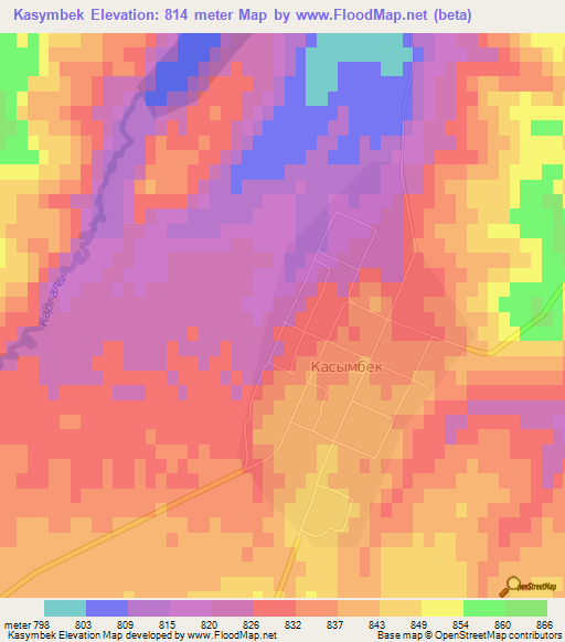 Kasymbek,Kazakhstan Elevation Map