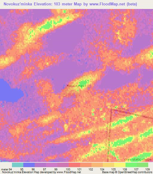 Novokuz'minka,Kazakhstan Elevation Map