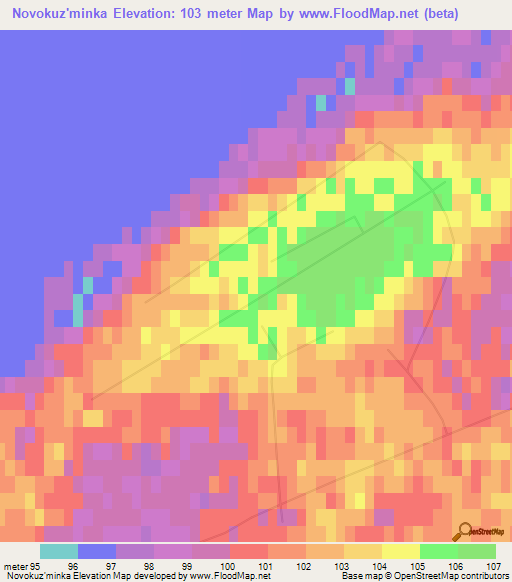 Novokuz'minka,Kazakhstan Elevation Map