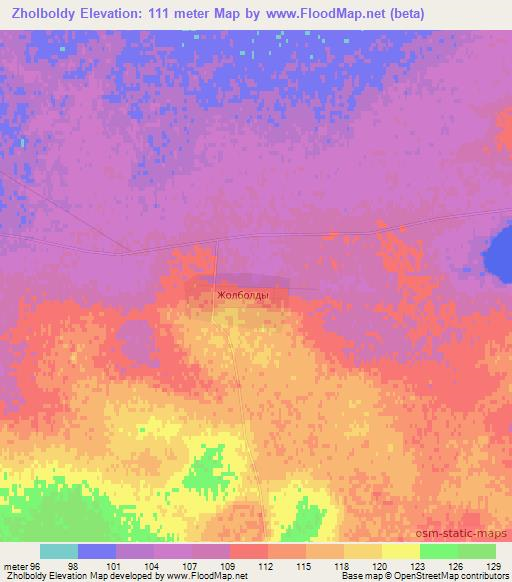 Zholboldy,Kazakhstan Elevation Map