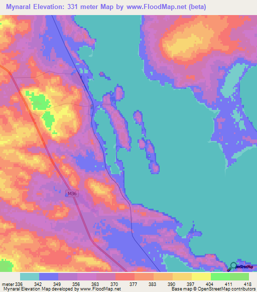 Mynaral,Kazakhstan Elevation Map