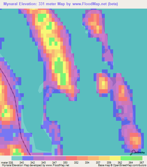Mynaral,Kazakhstan Elevation Map