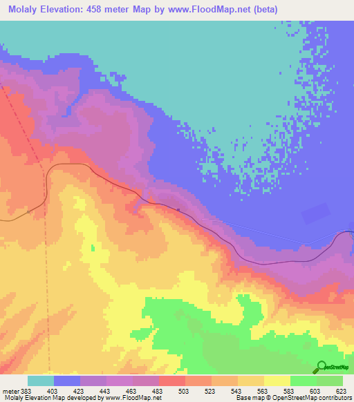 Molaly,Kazakhstan Elevation Map