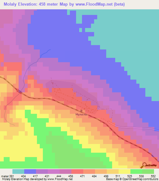 Molaly,Kazakhstan Elevation Map