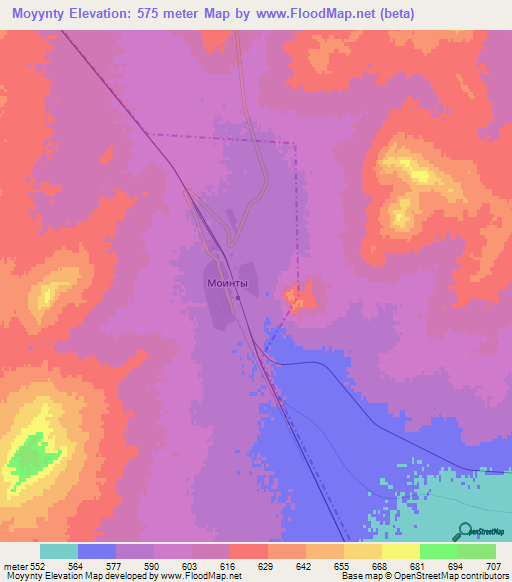 Moyynty,Kazakhstan Elevation Map