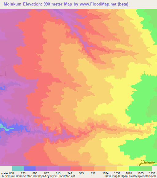 Moinkum,Kazakhstan Elevation Map