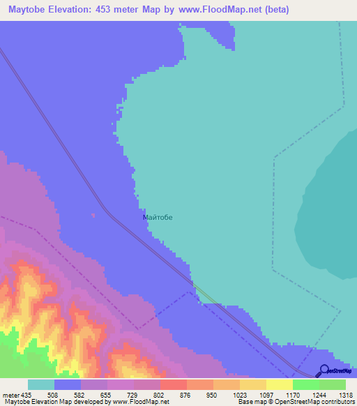 Maytobe,Kazakhstan Elevation Map