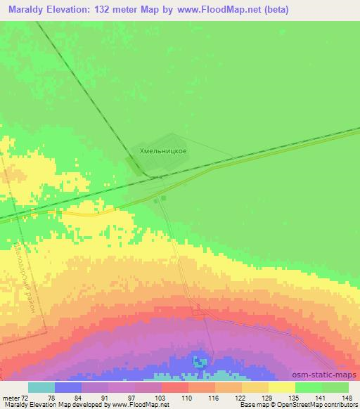 Maraldy,Kazakhstan Elevation Map