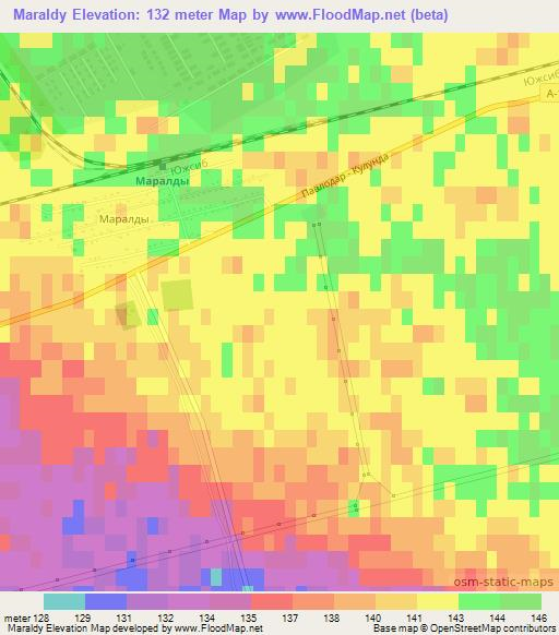 Maraldy,Kazakhstan Elevation Map