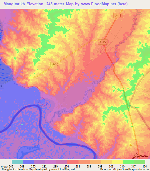 Mangitarikh,Kazakhstan Elevation Map