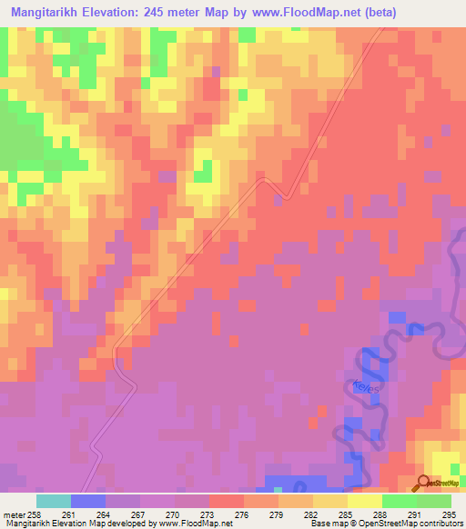 Mangitarikh,Kazakhstan Elevation Map