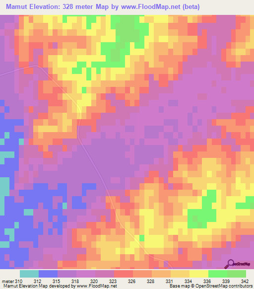 Mamut,Kazakhstan Elevation Map