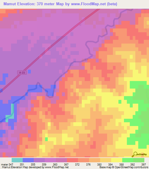 Mamut,Kazakhstan Elevation Map