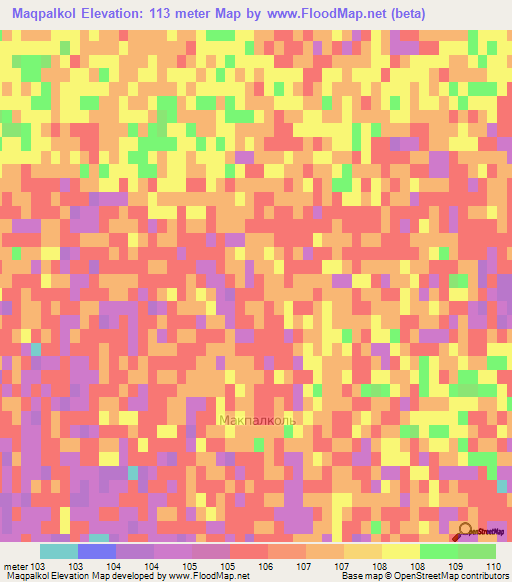 Maqpalkol,Kazakhstan Elevation Map