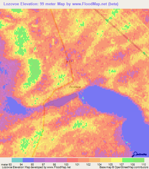 Lozovoe,Kazakhstan Elevation Map