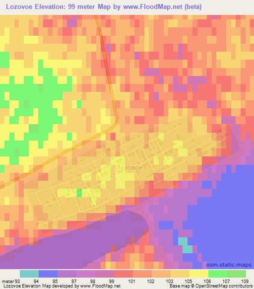 Lozovoe,Kazakhstan Elevation Map