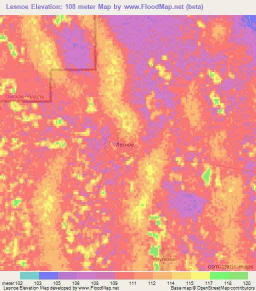 Lesnoe,Kazakhstan Elevation Map