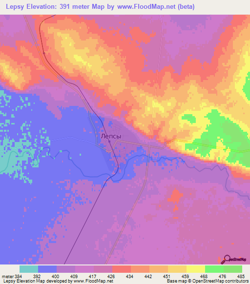 Lepsy,Kazakhstan Elevation Map