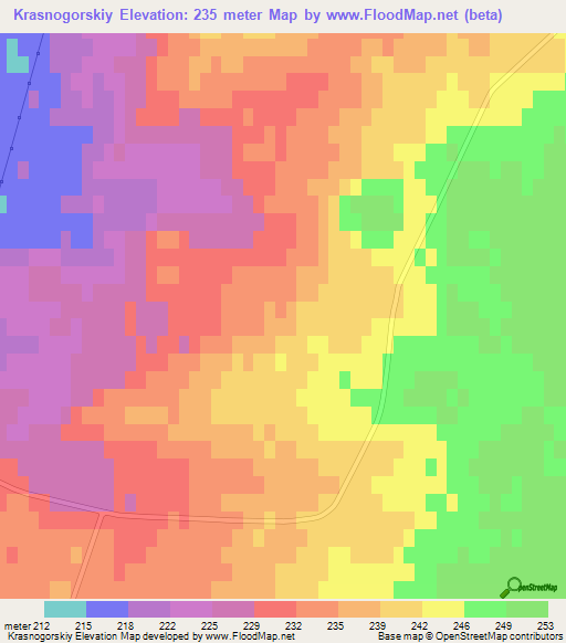 Krasnogorskiy,Kazakhstan Elevation Map