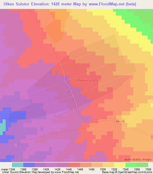 Ulken Sulutor,Kazakhstan Elevation Map