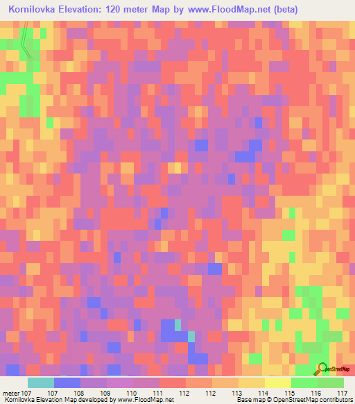 Kornilovka,Kazakhstan Elevation Map