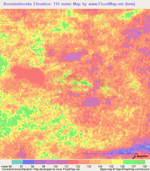 Konstantinovka,Kazakhstan Elevation Map