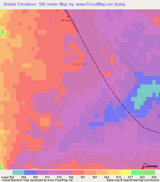 Koktal,Kazakhstan Elevation Map