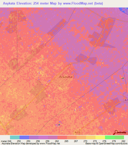 Asykata,Kazakhstan Elevation Map