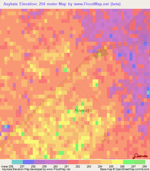 Asykata,Kazakhstan Elevation Map