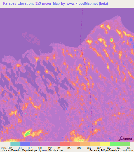 Karabas,Kazakhstan Elevation Map