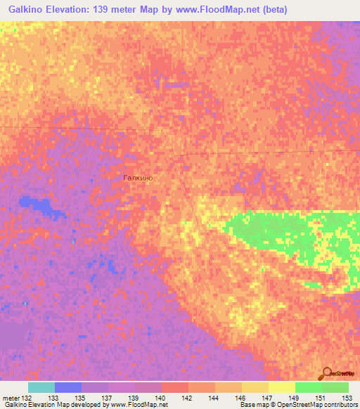 Galkino,Kazakhstan Elevation Map