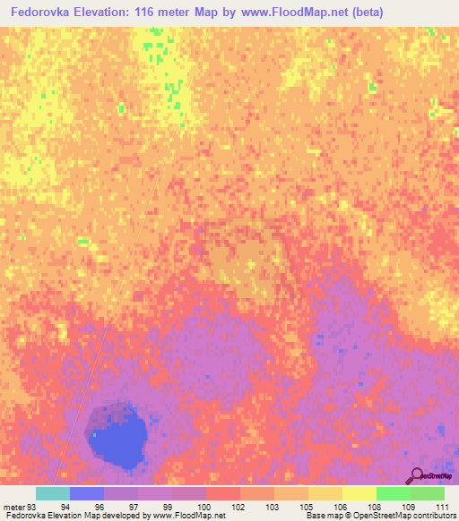 Fedorovka,Kazakhstan Elevation Map
