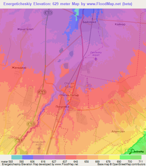 Energeticheskiy,Kazakhstan Elevation Map