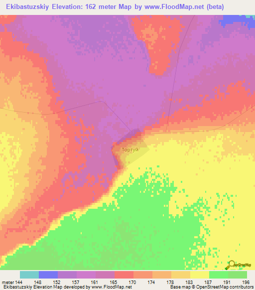 Ekibastuzskiy,Kazakhstan Elevation Map