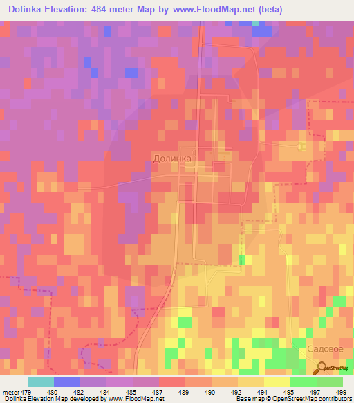 Dolinka,Kazakhstan Elevation Map