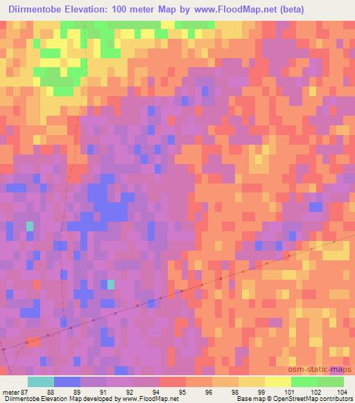 Diirmentobe,Kazakhstan Elevation Map