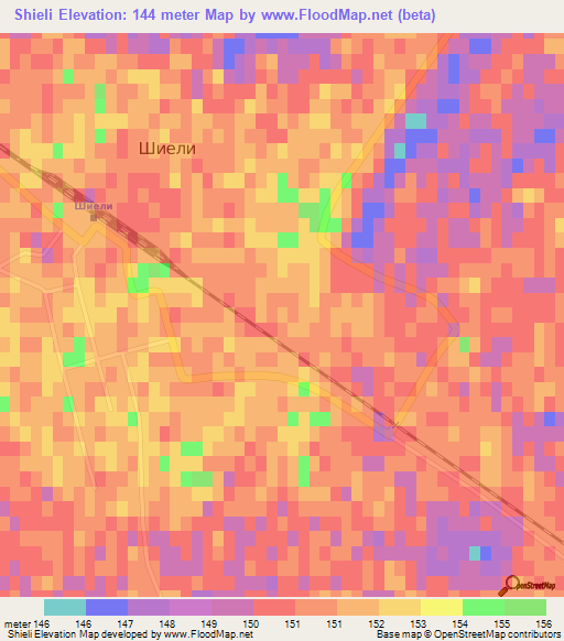 Shieli,Kazakhstan Elevation Map