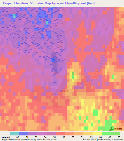 Bogen,Kazakhstan Elevation Map