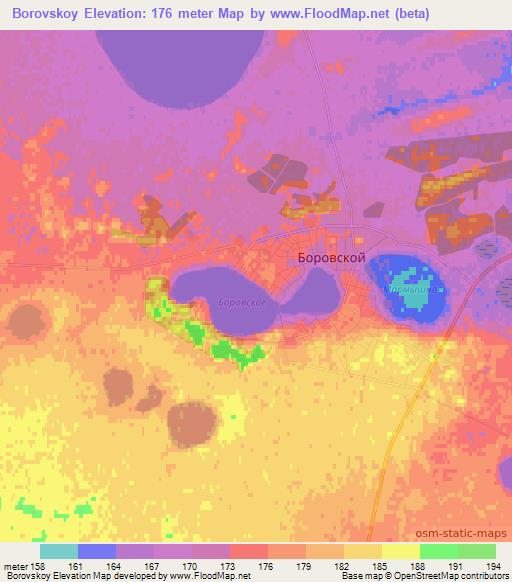 Borovskoy,Kazakhstan Elevation Map