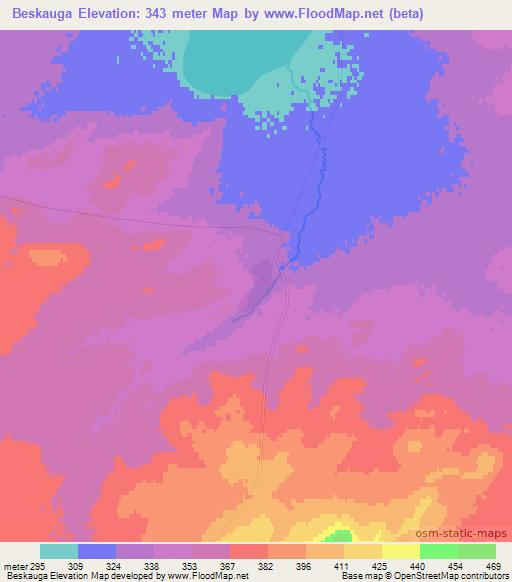 Beskauga,Kazakhstan Elevation Map