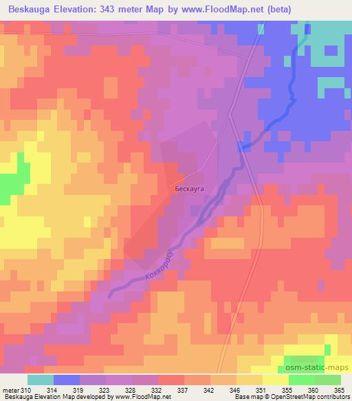 Beskauga,Kazakhstan Elevation Map